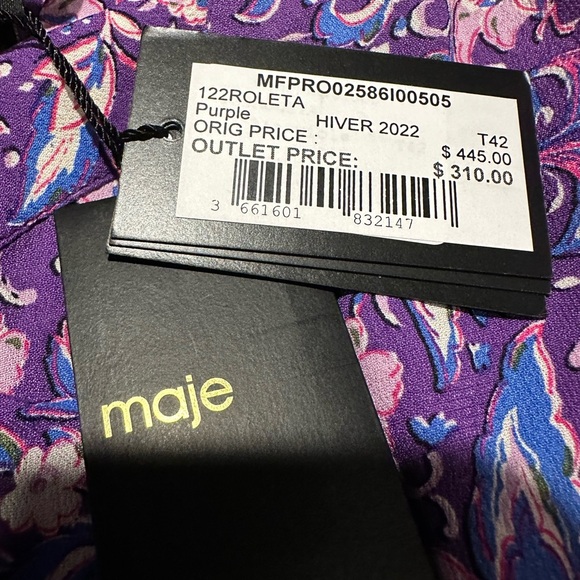 Maje Violet Floral Long Sleeve Dress - Picture 6 of 8